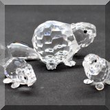 C28. Swarovski Crystal beaver family. 